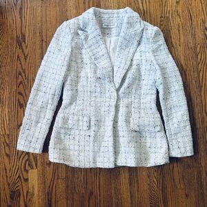 Amanda Uprichard White Tweed Blazer Size Medium